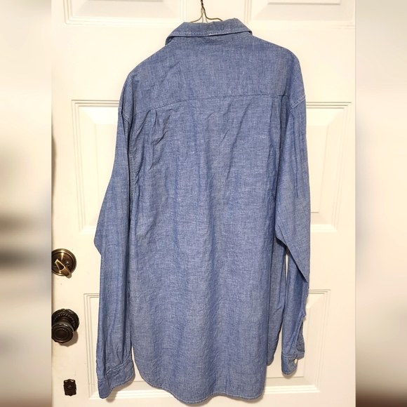 VINTAGE Playback Designed by Tom Tailor Men's Long Sleeve Button Down Denim - Picture 7 of 7